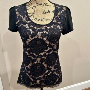 Elegant Black Lace Women's Top